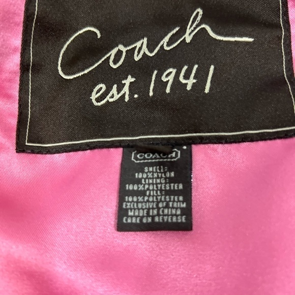 COACH Signature "C" Quilted Logo Snap Front Jacket Coat Women XS - Picture 12 of 13